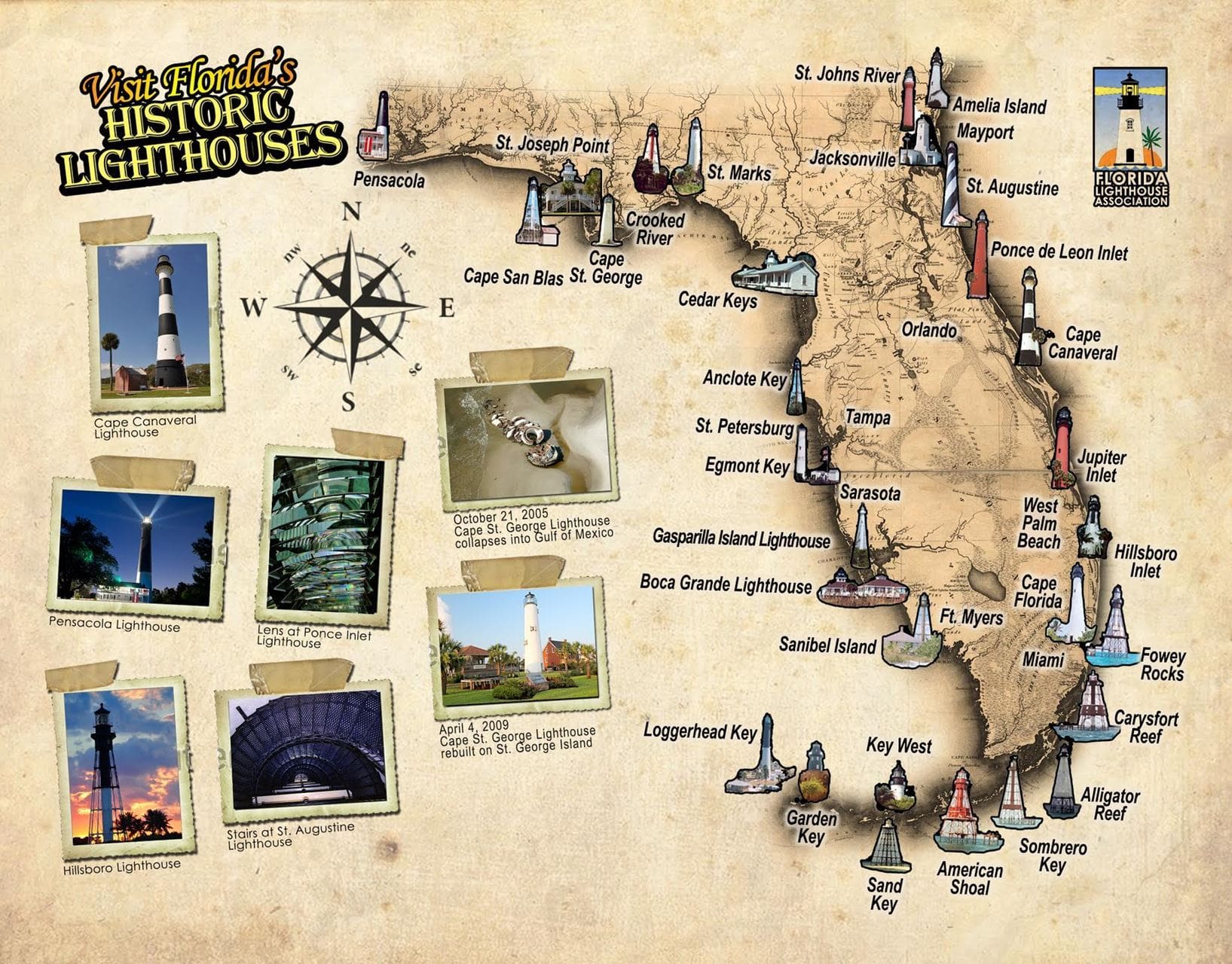 a map of florida lighthouses