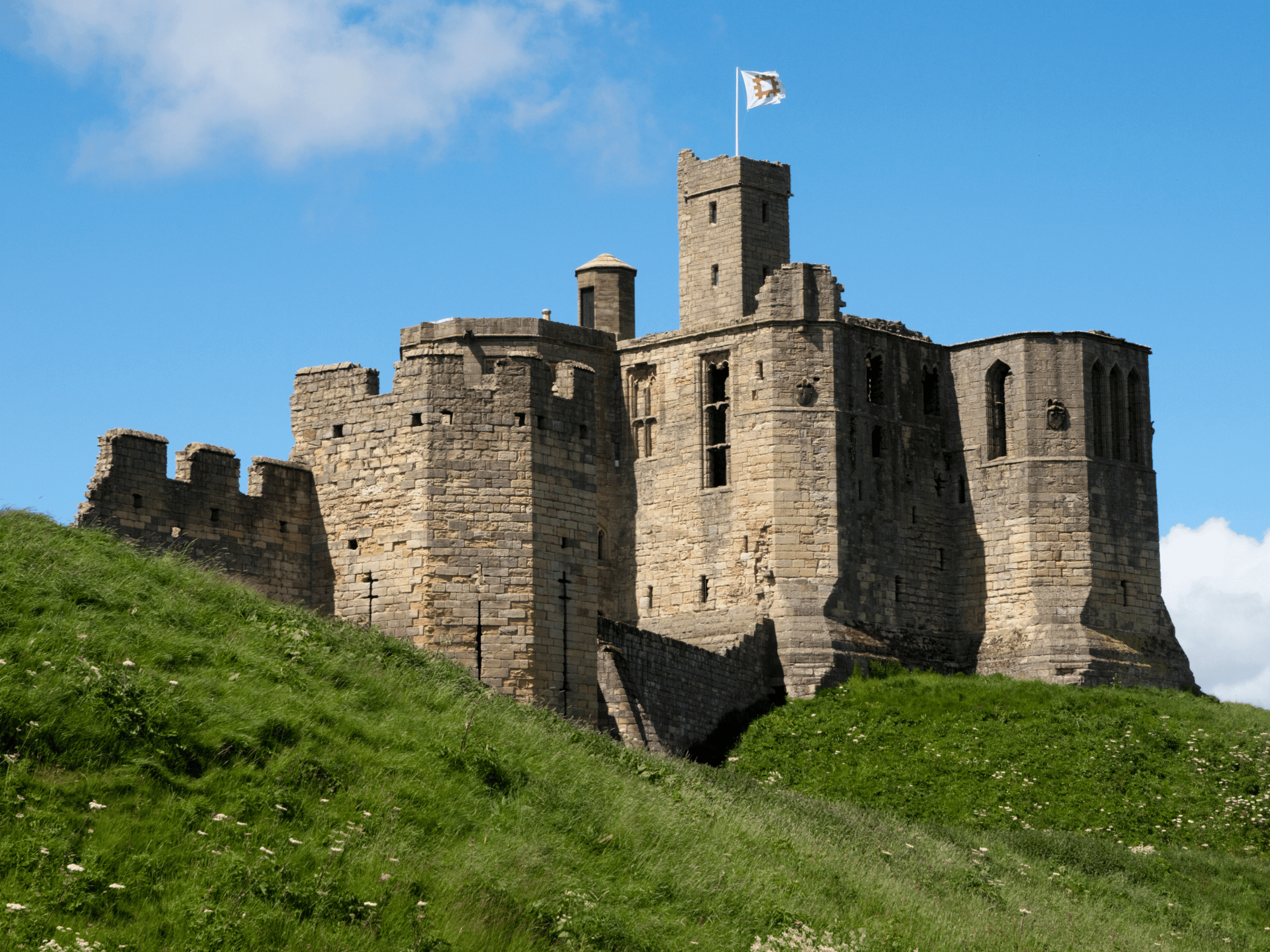 an amazing view of the majestic warkworth castle