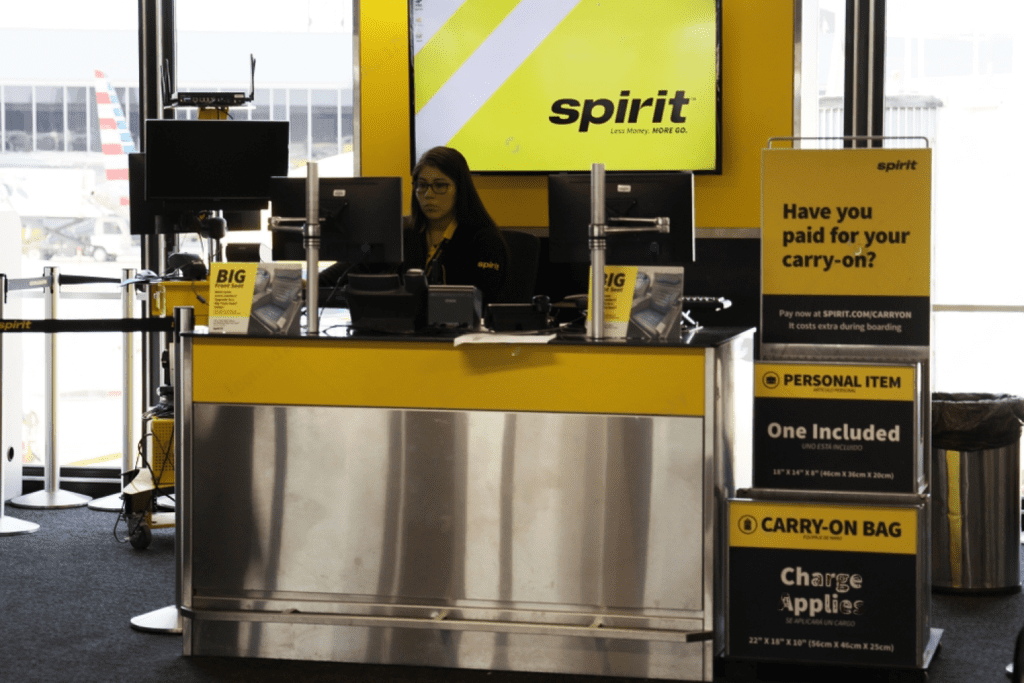 Spirit Airlines check in counter for Booking.