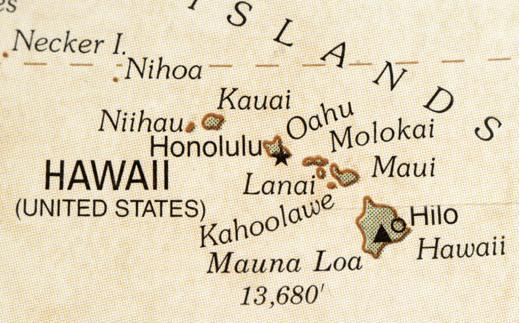 the map of hawaii and nearby locations