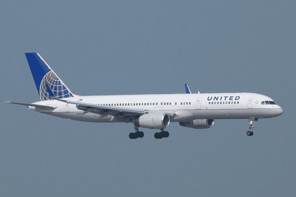 united airlines flight up in the sky