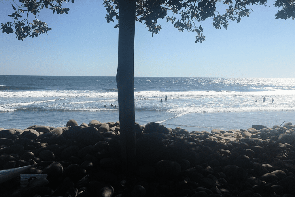 people bathing in a beach in El Salvador