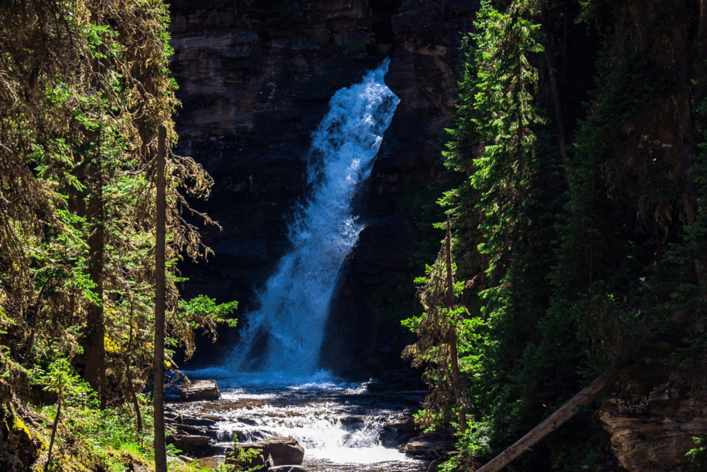 Mineral Creek Falls, one among Hoh rainforest waterfalls.